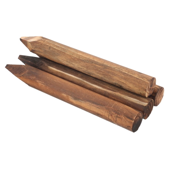 Toyvian 4Pcs Sturdy Brown Wood Garden Fence for Outdoor Lawn and Courtyard Decoration
