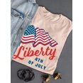 thumbnail image 3 of Liberty 4Th Of July Waving Flag T-Shirt Women -Image by Shutterstock, Female Small, 3 of 4