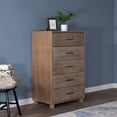 thumbnail image 6 of Grain Wood Furniture Loft 5-Drawer Chest, Solid Wood with Weathered Pine Finish, 6 of 8