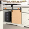 thumbnail image 6 of ANPOO Farmhouse Electric Standing Desk with Storage and Power Outlets, 55" Height Adjustable Computer Desk with Storage Drawers & Sliding Barn Door, L Shaped Standing Computer Desk for Home Office, 6 of 9
