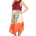 thumbnail image 3 of Sakkas Mia Butterfly Color Block Caftan Dress - Cabernet - One Size, 3 of 4