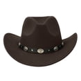 thumbnail image 6 of sususu Cowboy Hat for Men Western Wide Brim Hat with Metallic Accents – Adjustable Cotton-Blend for Daily Wear,Outdoor,Travel Coffee, 6 of 6