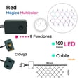 thumbnail image 2 of Red Luz Led Decorativa Importadora La Merced 160 Focos Multicolor 1.80 x 0.70 m 8 Funciones Cable Verde Paquete 6 pz Alta Resistencia, 2 of 4