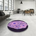 thumbnail image 4 of Ahgly Company Machine Washable Indoor Square Transitional Orchid Purple Area Rugs, 5' Square, 4 of 7