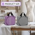 thumbnail image 3 of Kaireo Embroidery Project Bag Square Supplies Storage Tote with Multiple Pockets Portable Craft Carry Case for Cross Stitch Kits Purple, 3 of 9