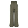 thumbnail image 6 of JUSLIO Linen Pants Women Comfortable Casual Lace-up Linen Straight Leg Pants Green L, 6 of 9