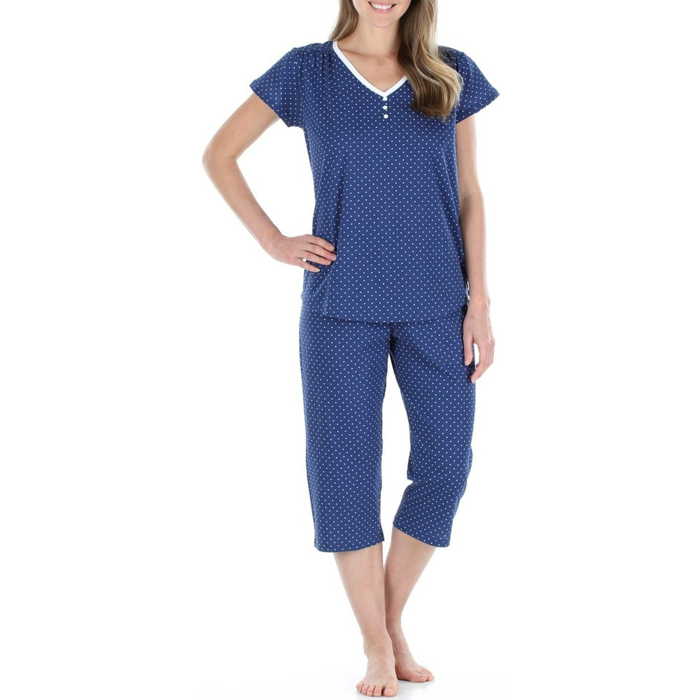 Sleepyhead - Sleepyheads Women's Cotton Short Sleeve V-Neck Top and