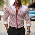 thumbnail image 1 of Camisas de manga larga de estilo empresarial de gran tamaño para hombre camisetas con botones y estampado de rayas ropa de calle ropa informal para hombre ropa con solapa, 1 of 6