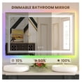 thumbnail image 4 of LED Bathroom Mirror 36x32 Inch with RGB Backlit and Front Light, Stepless Dimmable Vanity Mirror with Anti-Fog, Memory Function, Shatter-Proof Glass for Modern Bathrooms, 4 of 6