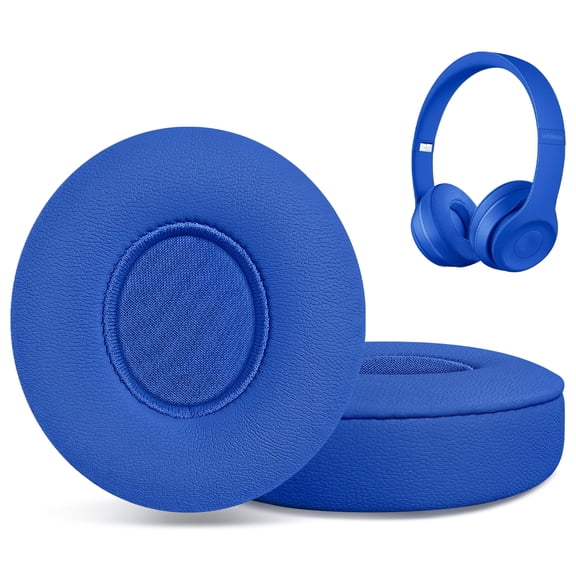 HAOMUK Replacement Ear Pads for Beats Solo 2 & Solo 3 Wireless On-Ear Headphones, Ear Cushions, Headset Earpads, Ear Cups Cover with Soft Protein Leather-Blue