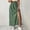 Green, variant on Women Boho Floral Print Maxi Skirt Elastic High Waist Side Split Hem Long Skirts Summer Casual Lightweight Beach Skirt