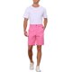 thumbnail image 2 of Pantalones cortos de lunares INSPIRE CHIC Edición para el Día del Padre, pantalones cortos de chino planos con patrón de verano para hombres, 30 Rosa, 2 of 5