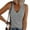 Gray, variant on Teocary T-Shirts for Women Trendy Sport Solid Color Buttons Ribbed Workout Tank Womens Blouses and Tops Dressy Casual Summer V Neck Sleeveless Tshirts Shirts Tunic for women Summer Saving