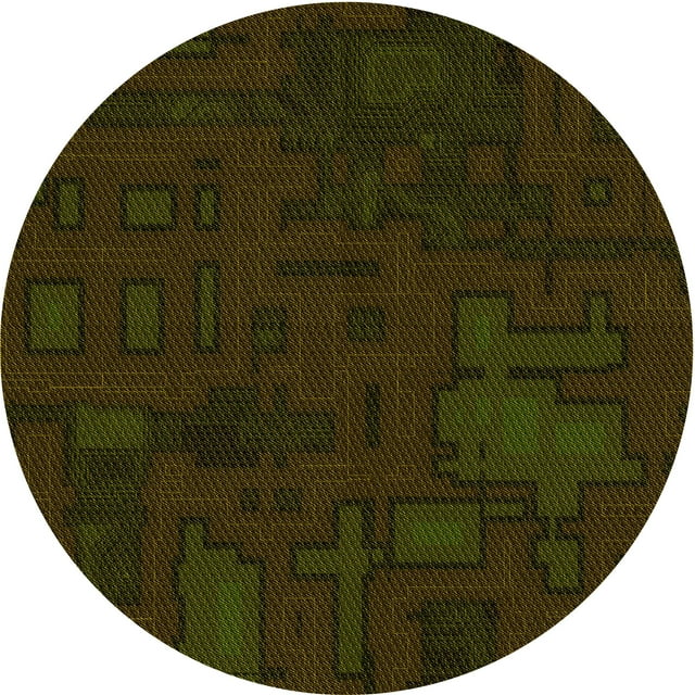 Ahgly Company Machine Washable Indoor Round Transitional Dark Bronze Brown Area Rugs, 8' Round