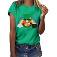 thumbnail image 1 of Patrick's Day Mujer Casual Manga Corta Impreso Cuello Redondo Blusa Camiseta Señoras Tops Pompotops hkajfhjk460556, 1 of 6