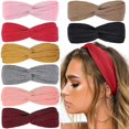 thumbnail image 1 of UBIUO Headbands for Women Twist Knotted Boho Stretchy Hair Bands for Girls Criss Cross Turban Plain Headwrap Yoga Workout Vintage Hair Accessories, So, 1 of 4