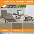 thumbnail image 4 of Craftian Outdoor Chaise Lounge Chairs Set with Side Table, Adjustable Backrest Poolside Loungers with Aluminum Frame, 4 of 11