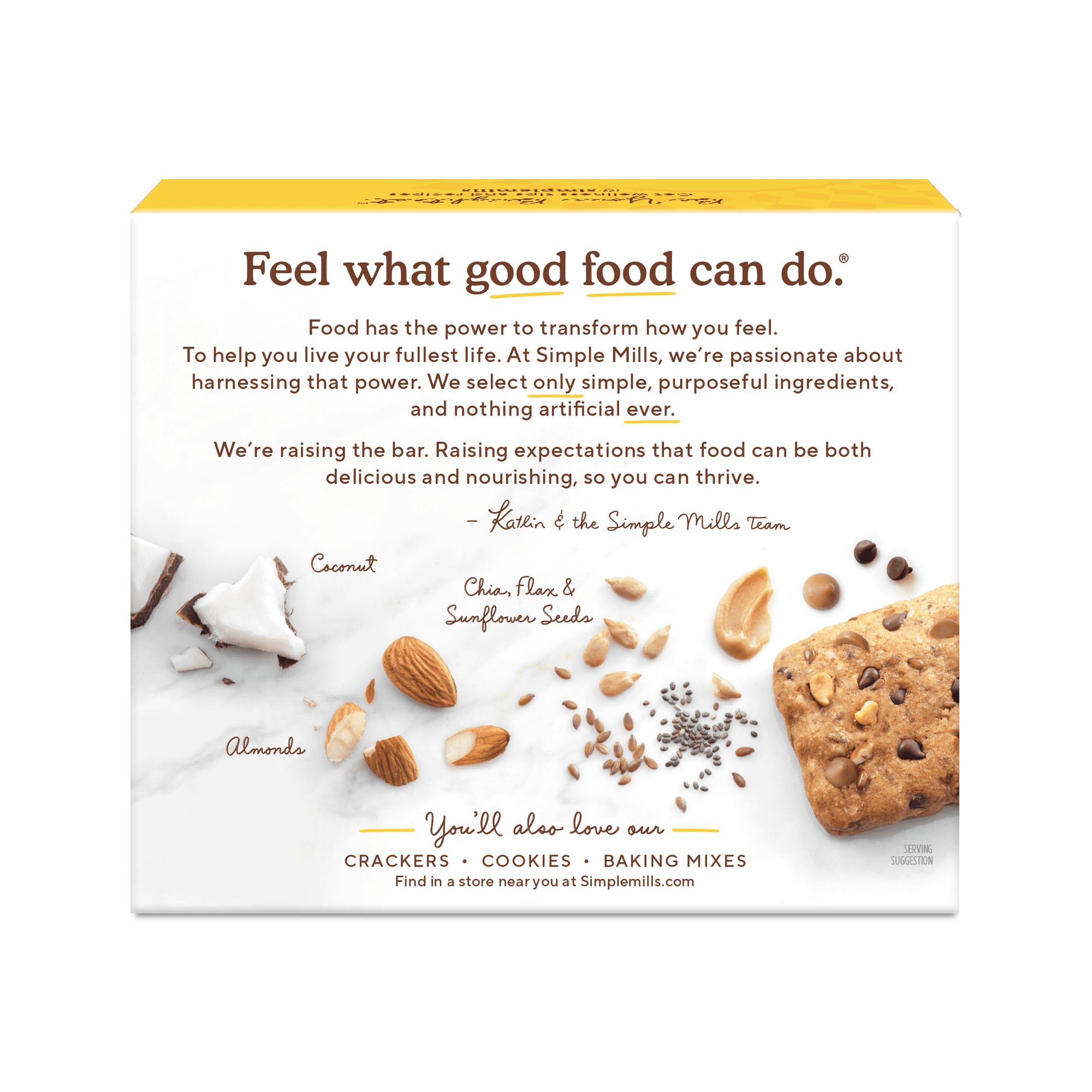 (6 pack) Simple Mills Soft Baked Almond Flour Bars, Peanut Butter Chocolate Chip, 5 Count
