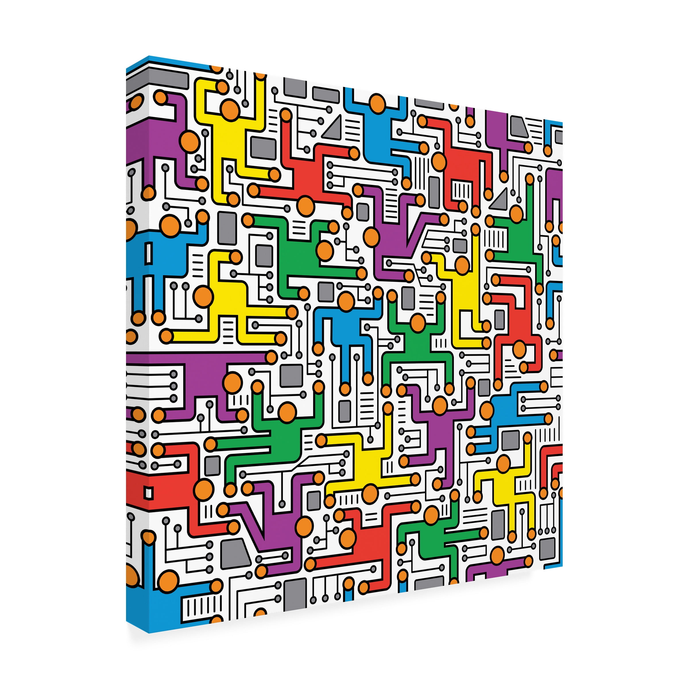 Ron Magnes 'Social Network Circuit Board Pattern' Canvas Art