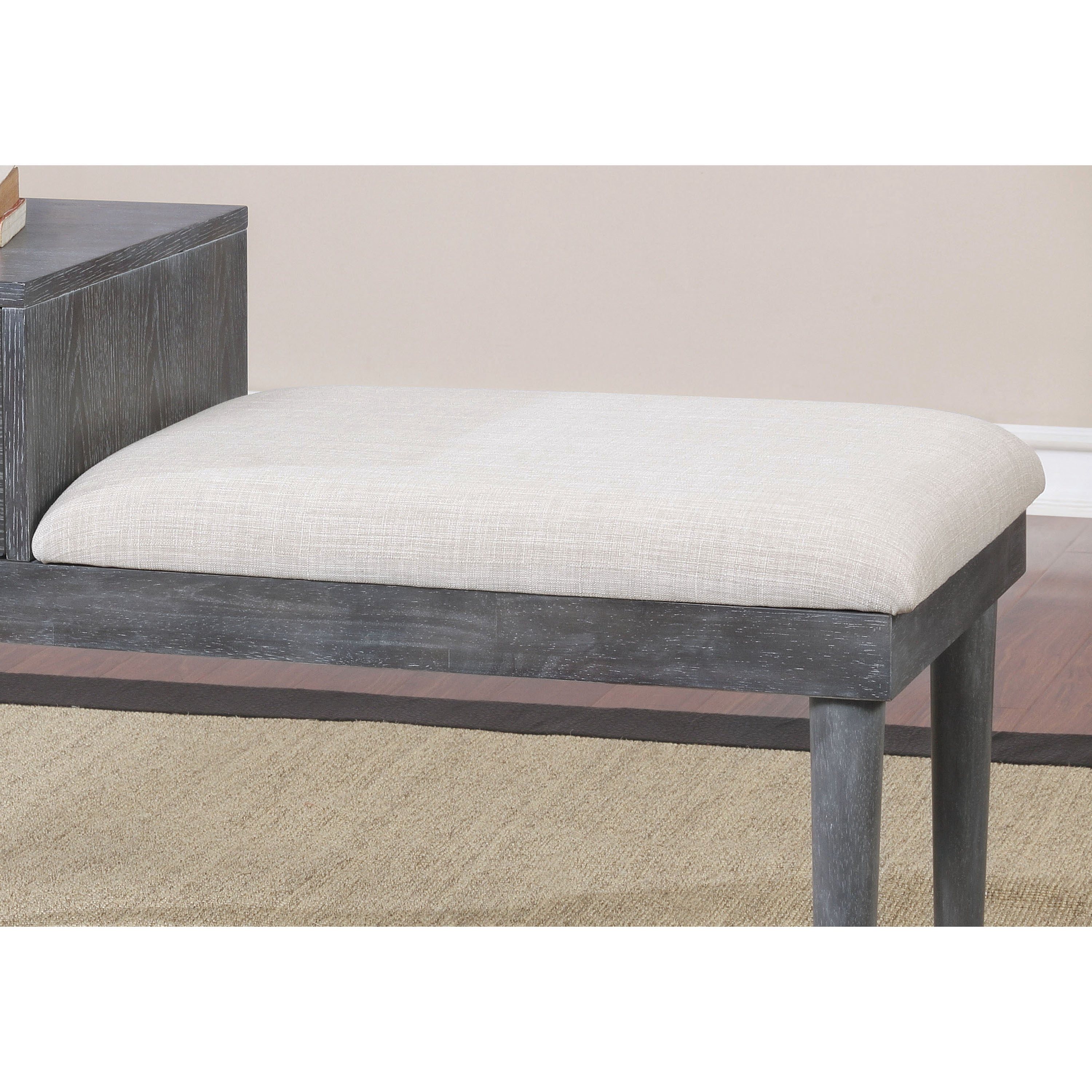 Furniture of America Bonnar 1-Drawer Accent Bench, Gray