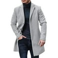 thumbnail image 2 of WTOBBY Men's Wool Blend Trench Coat, Notched Collar Single-Breasted Overcoat for Business Casual Winter Wear with Pockets, Slim Fit and Mid-Length for Formal Occasions,Gray XL, 2 of 5