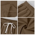 thumbnail image 5 of Domuza Mens Casual Shorts Drawstring Waffle Shorts Stretch Elastic Waist Summer Beach Lounge Sweat Shorts with Pockets Brown 3XL, 5 of 6