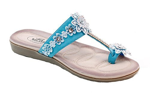 bilitis Flip-Flop Sandals turquoise themed print casual look Shoes Sandals Flip-Flop Sandals 
