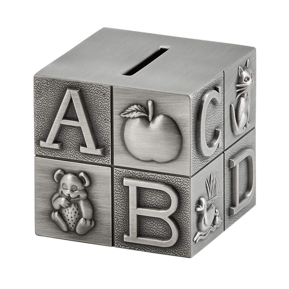 Banco ABC Block de Pewter para niños Creative Gifts International