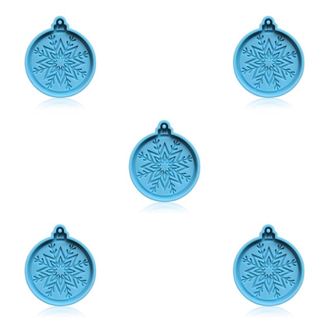 Billuyoard Molde de resina de silicona para Navidad, moldes antiadherentes, molde de copo de nieve con temática navideña, artilugios artesanales Tipo 7 5Conjunto