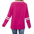 thumbnail image 4 of Camisas de Larga para Mujer, Blusas Casuales con Bloques de Color, Conjuntos de Otoño, Camisetas Básicas, Ropa de Moda Rosa Rojo XXL, 4 of 6