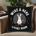 thumbnail image 5 of Set of 2 18x18in Throw Pillow Covers - Whimsical Black Rabbit Design with Stars & Heart Perfect for Couch Bed or Car Decor, 5 of 8