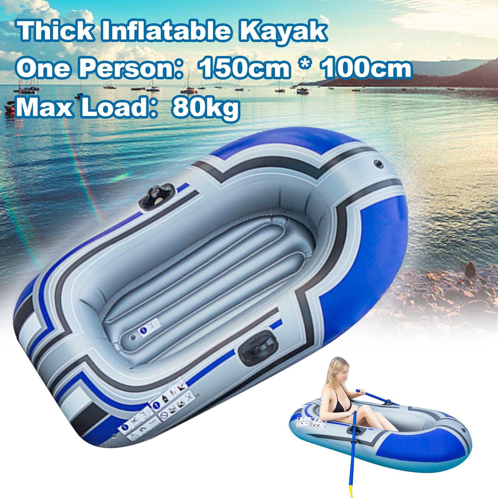 Walmeck Single Person 150 cm Inflatable Raft