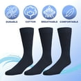 thumbnail image 4 of EMEM Apparel Women's Ladies Casual Soft Ribbed Cotton Knit Classic Mid Calf Crew Dress Hosiery Socks 5-Pack Navy 9-11, 4 of 5