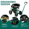 thumbnail image 3 of Ktaxon Rolling Garden Cart with Seat & Storage, 360° Swivel Heavy-Duty Gardening Stool with Wheels, Green, 3 of 13