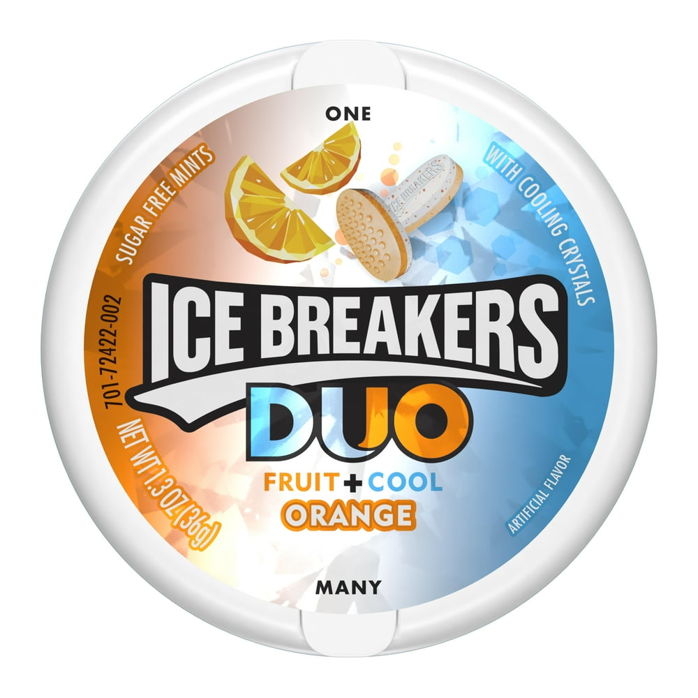 Ice Breakers Duo, Orange Breath Mints, 1.3 Oz