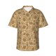 thumbnail image 1 of Fotbe Brown Flowers Camisa Hawaiana para Hombre Unisex – Camisa Casual de Verano con Botones de Manga Corta de Algodón y Lino,Small, 1 of 7