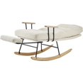 thumbnail image 4 of Glider Chair, Modern Teddy Gliding Rocking Chair with High Back, Retractable Footrest, and Adjustable Back Angle for Nursery, Living Room, and Bedroom (Beige), 4 of 8