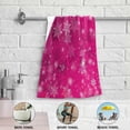 thumbnail image 5 of Beautiful Pink Snowflakes Hand Towels 2 PCS, New Year Christmas Kitchen Towel Ultra Soft and Highly Absorbent,Decorative Fingertip Face Towel for Bathroom Hotel, 28.3"x14.4", 5 of 6