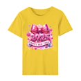 thumbnail image 4 of Hyknon Hauts pour Femmes Été Nouvel An Bonne Année Décontracté Imprimé Col Rond Manches Courtes Haut Doux Pull Polyvalent pour Sortir, 4 of 5