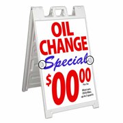 Oil Change Special 0 Dollars (24" X 36") Deluxe A-Frame Signicade, Includes 2 Removable Panels & Stand