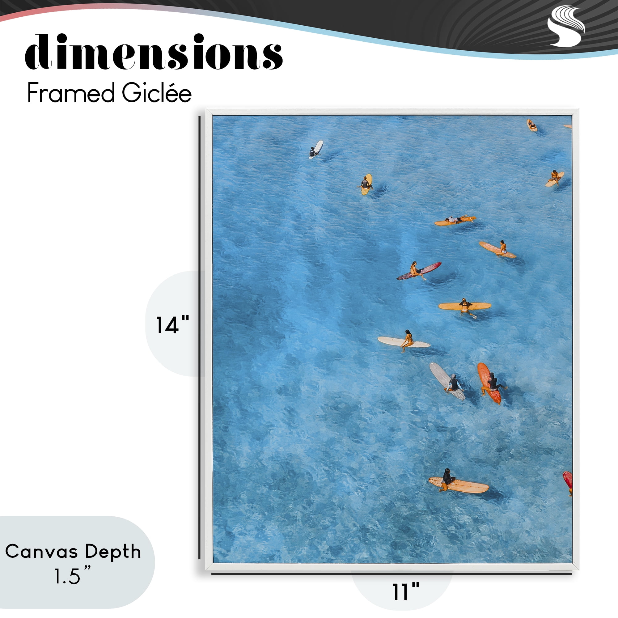 Stupell Industries Leisurely Surfers on Sea White Framed Giclee Art, design by Jesse Keith