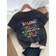thumbnail image 1 of Girls' "It'S Been a Long Kindergarten, It'S Been Fun! Look Out 1st Grade Here I Come!" T-Shirt - Casual Round Neck Summer Top with Graduation Cap & Apple Design, Perfect for Back to Sc, 1 of 7