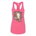 thumbnail image 2 of Wild Bobby Western Ma Steer Pink And Grey Distressed Pop Culture Women Racerback Tank Top, Hot Pink, Large, 2 of 6