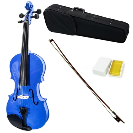 SKY Full Size VN202 Solidwood Blue Violin Beautiful Color with Brazilwood Bow and Lightweight Case