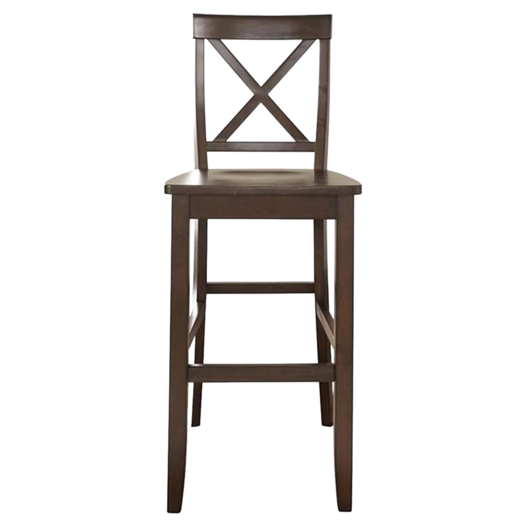Crosley Furniture 30" Wood X Back Bar Stool in Mahogany (Set of 2)