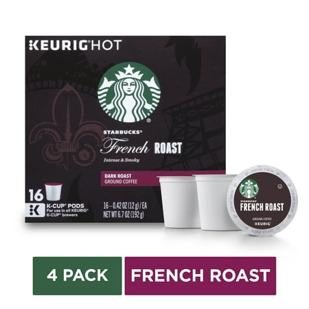 Starbucks French Roast Dark Roast Single Cup Coffee For Keurig Brewers, 4 Boxes Of 16 (64 Total K-cup (Best Keurig K Cups Cappuccino)