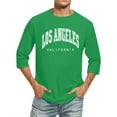 thumbnail image 1 of T-Shirts Surdimensionnés pour Hommes Manches 3/4 Lettre Nom de Ville Col Ras du Cou Confortable Couleur Unie Coupe Vert T-Shirts Graphiques pour Hommes Taille g, 1 of 4