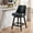 Black-Faux Leather, variant on DRLOVELY 26" Swivel Bar Stools Set of 3, PU Leather Upholstered Solid Wood Pub Chairs with Nailhead Trim, White