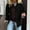 *Black, variant on ClodeEU Womens Suede Jacket, Solid Color Lapel Long Sleeved Top Coat Black,Womens Plus XXXL