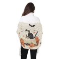 thumbnail image 4 of FORMRS Womens Scarf Winter Soft Long Big Warm Shawls Wrap Tassel Scarves, Gray Cartoon Halloween Cat, 4 of 9